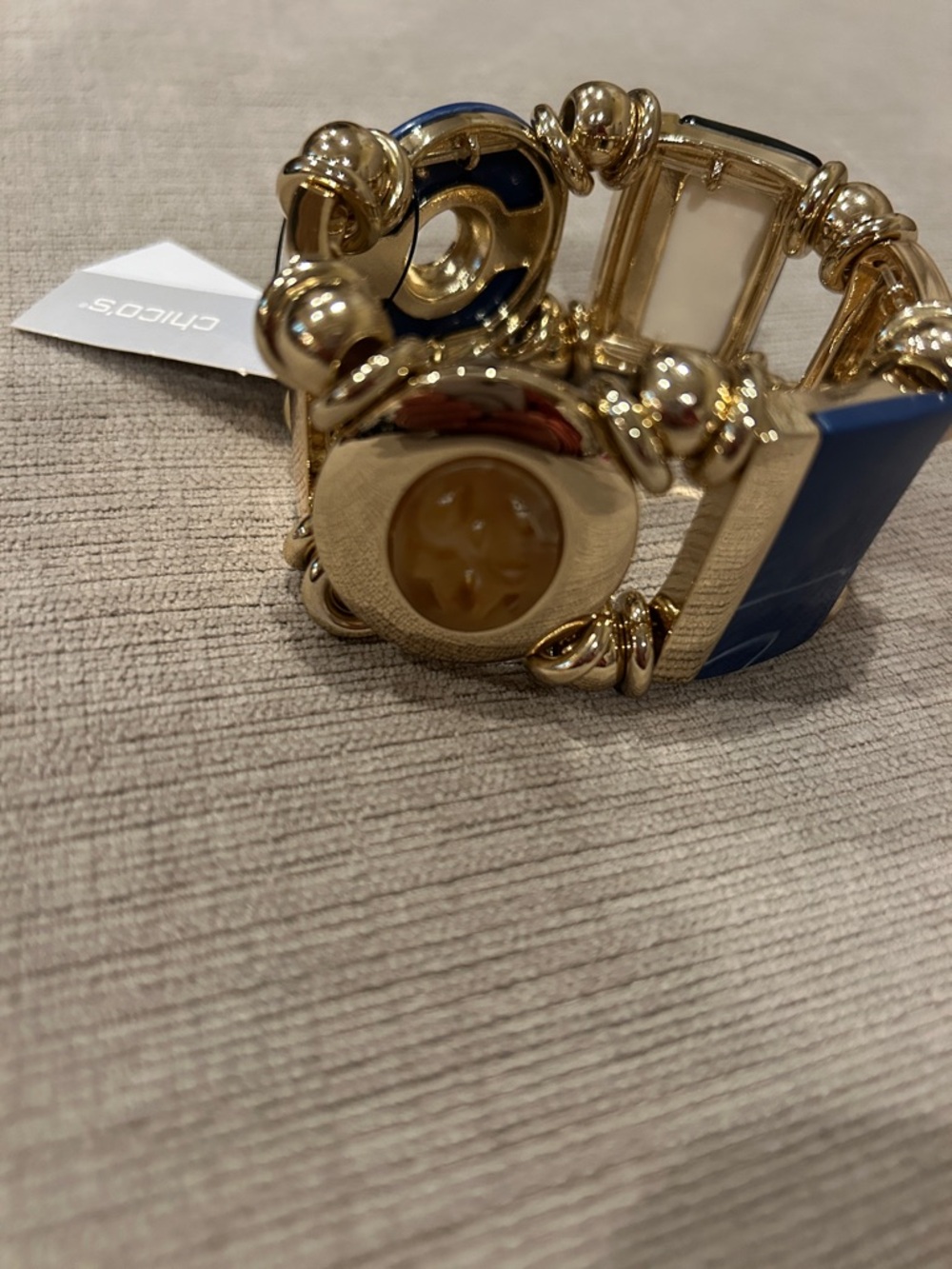 Chico's Gold-Tone Bracelet with Navy Accents